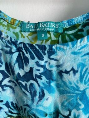 Bali Batiks Women's Blue Floral Midi Dress